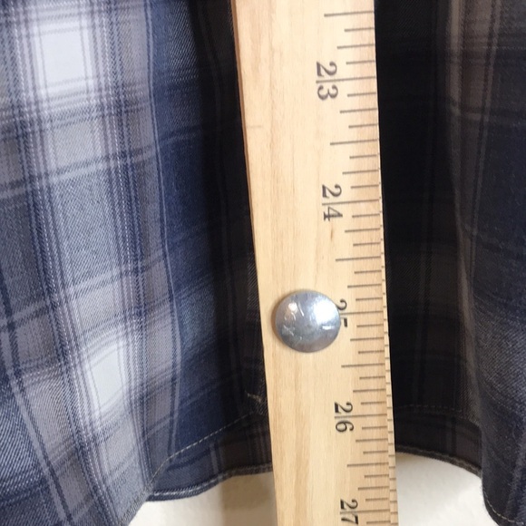 Lucky brand sportswear mens western snap button plaid long sleeve shirt size L - Picture 8 of 12